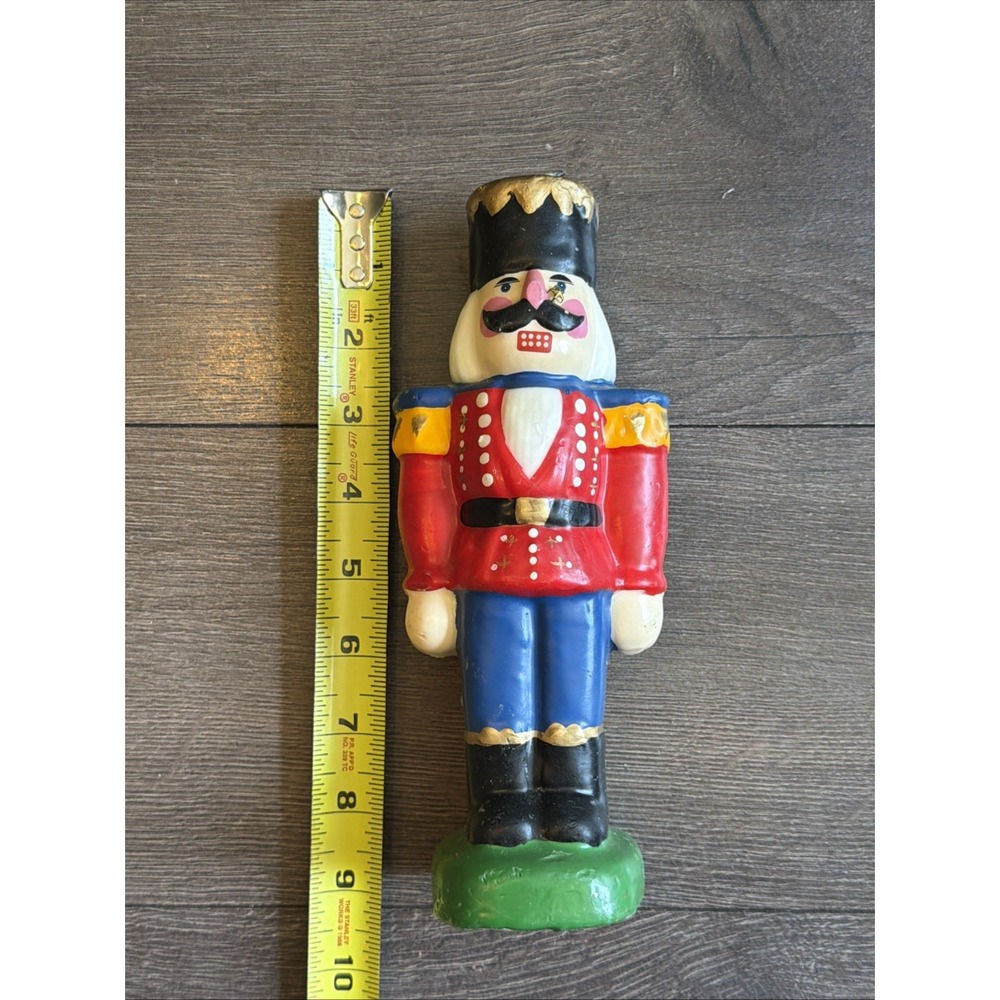 VTG 9" Nutcracker Toy Soldier Candle Large Figural Wax Christmas Decor UNLIT